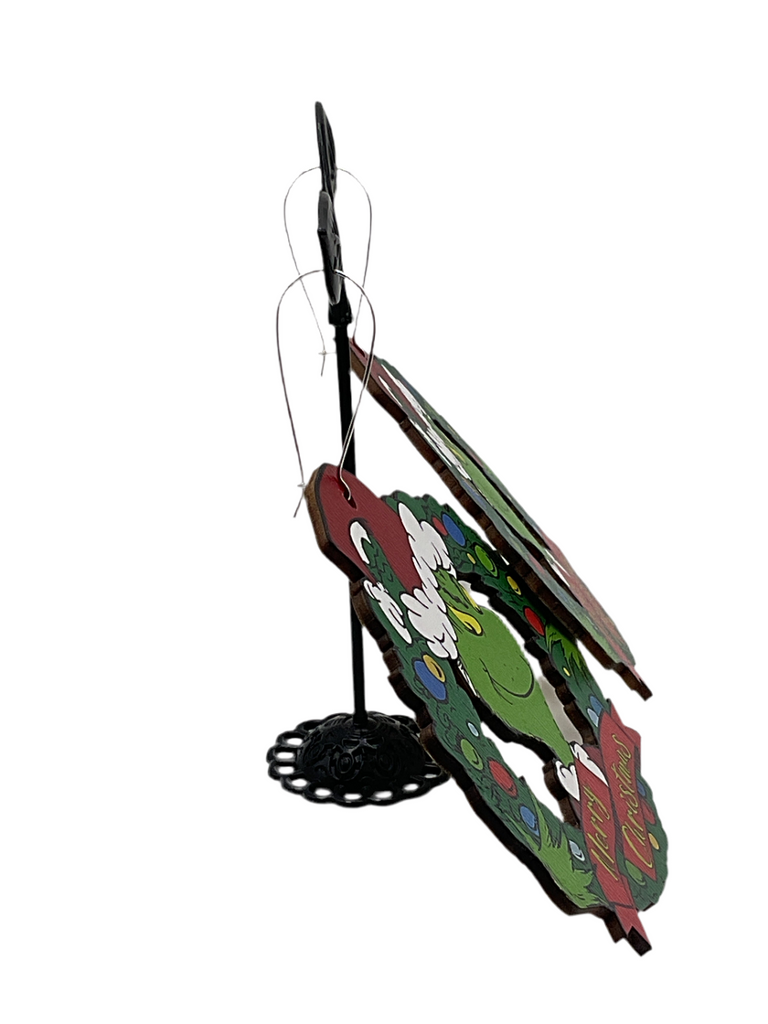 Large Grinch Wreath Earrings