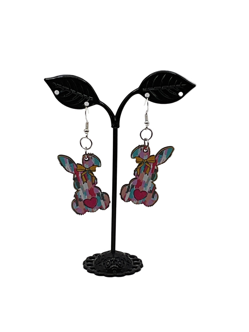 Painted Easter Bunny Earrings