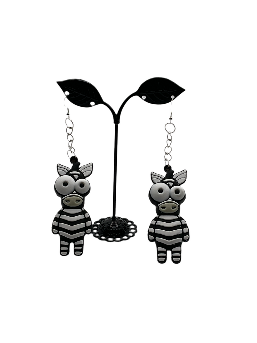 Crazy Eyed Zebra Earrings