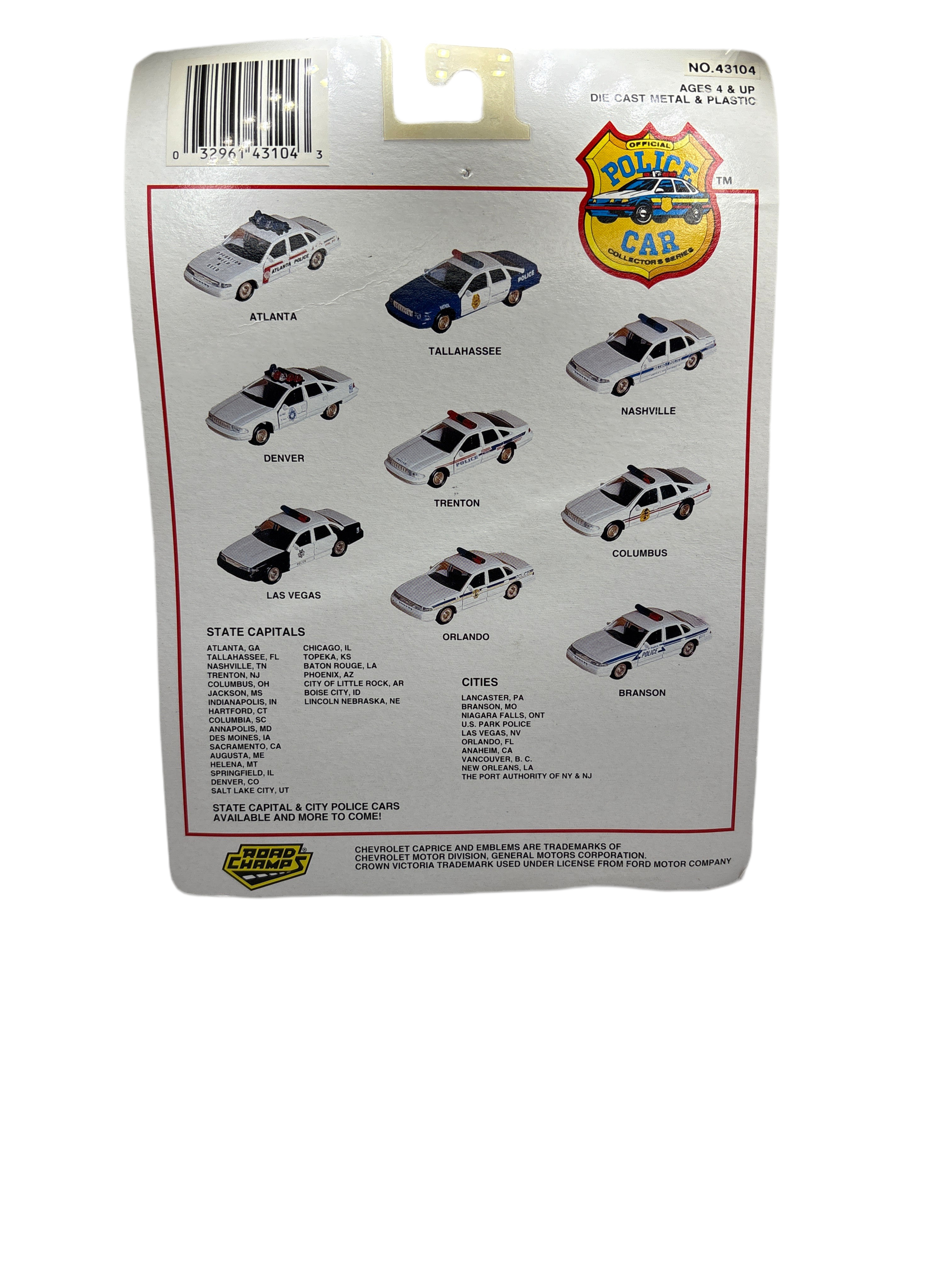 Road Champs Branson Police Department Diecast