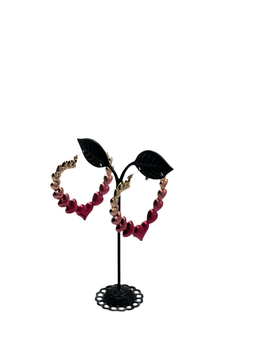 Connecting heart earrings