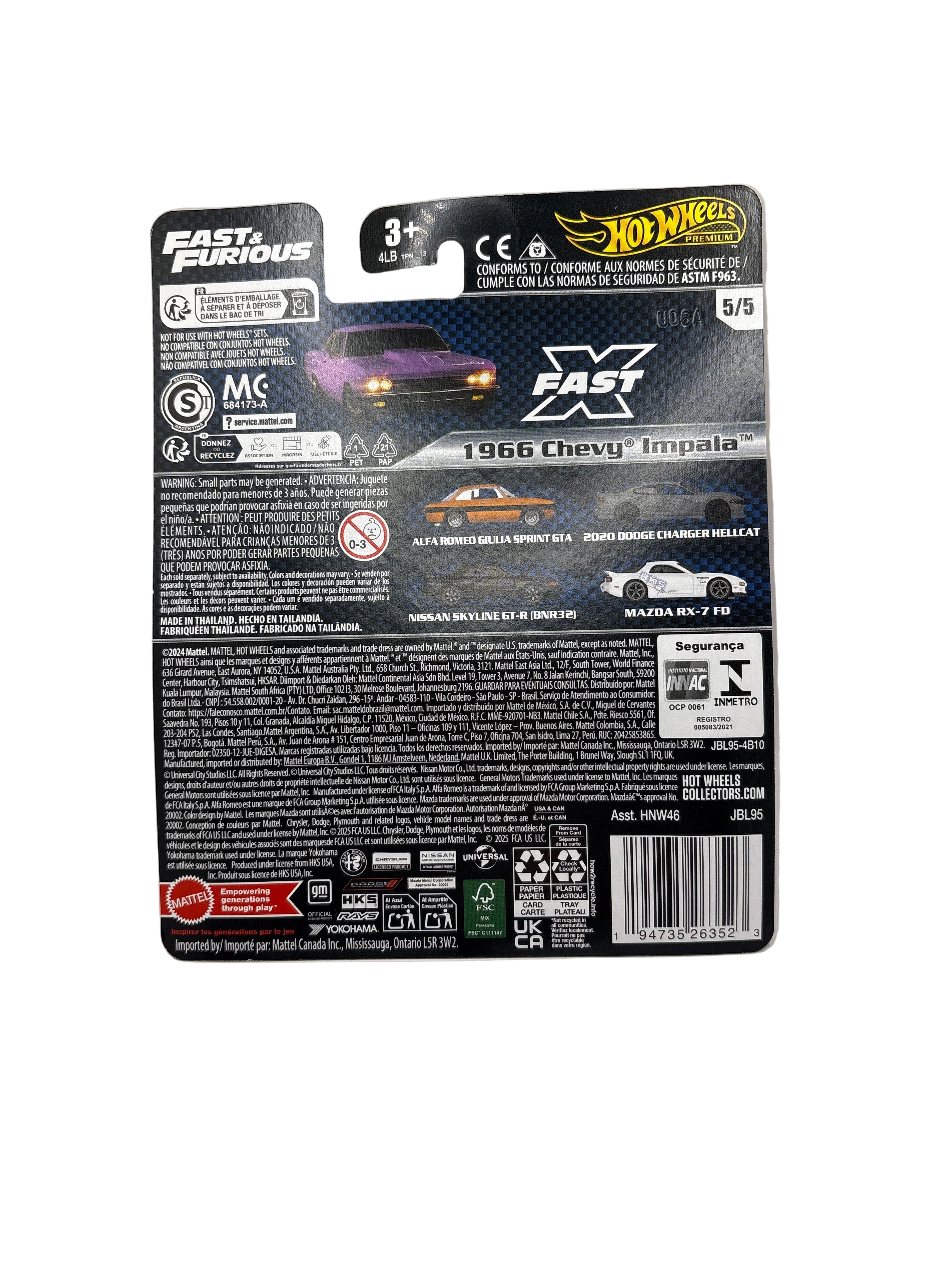 Hot Wheels 1966 Chevy Impala Diecast purple