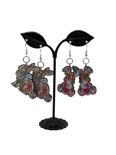 Painted Easter Bunny Earrings