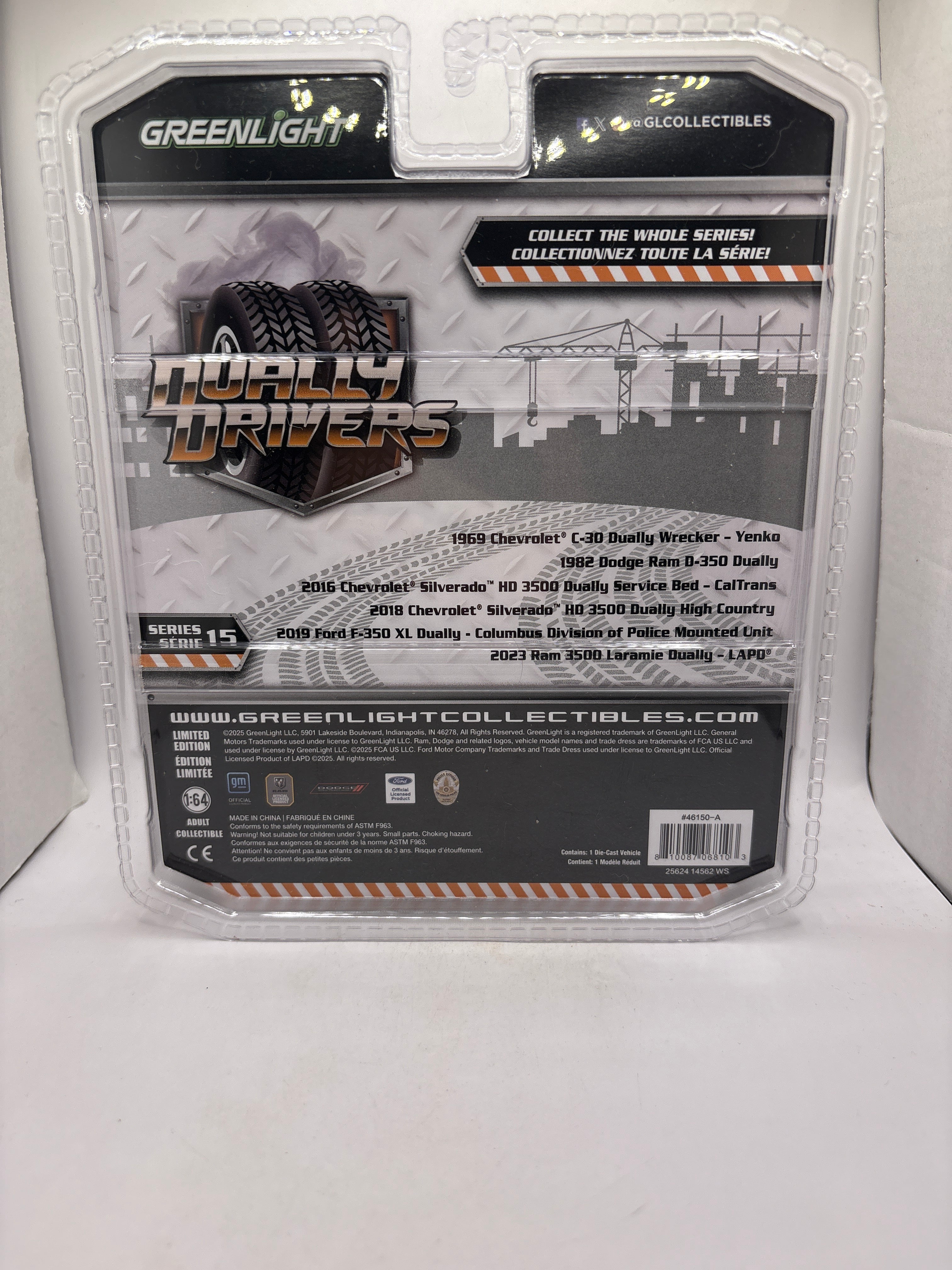 Greenlight 1969 Chevrolet C-30 Dually Wrecker-Yenko Diecast blue