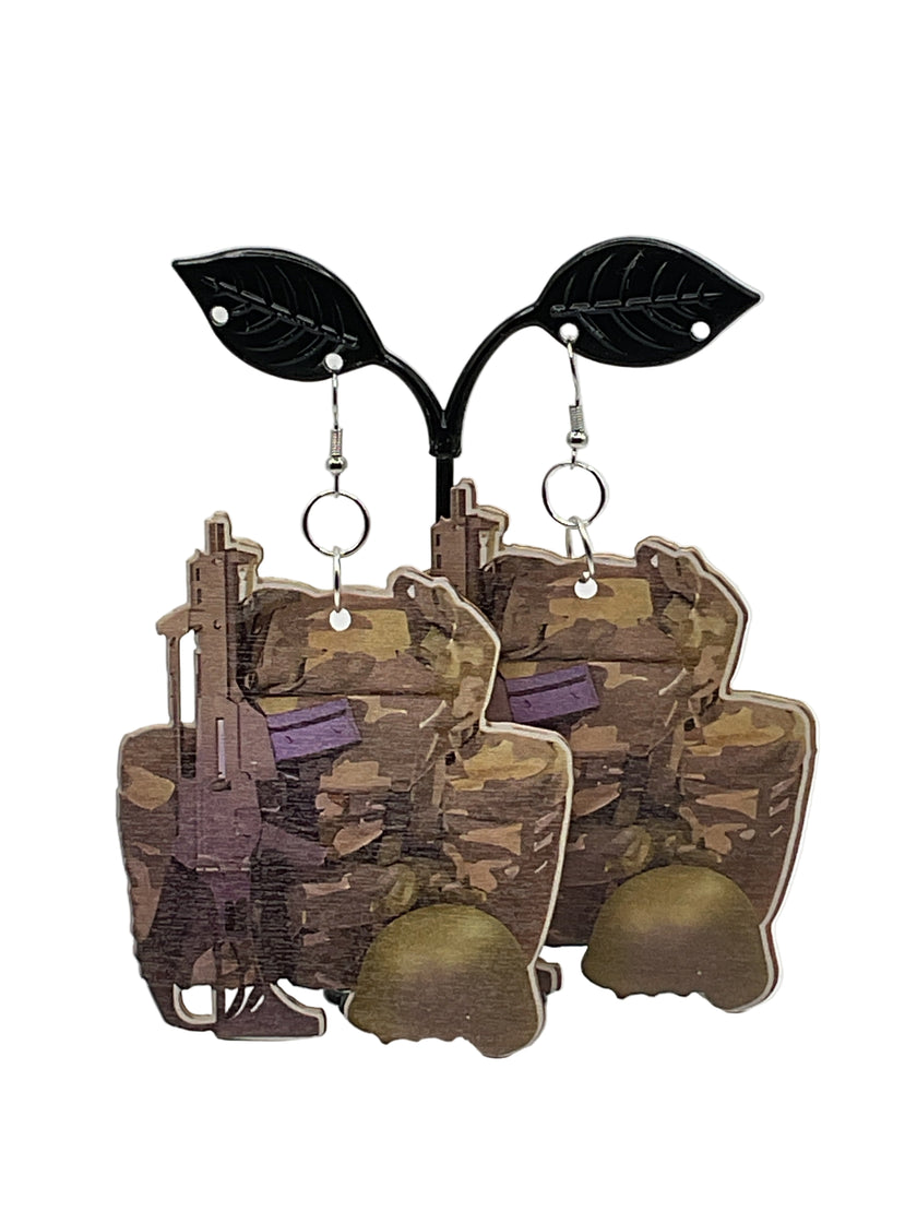 Military Gear Earrings