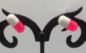 Pink and White Pill earrings