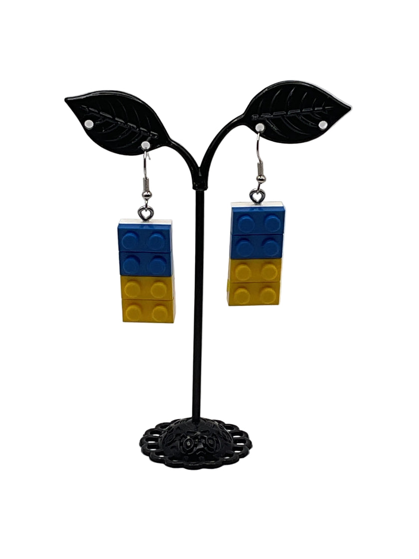 Pendientes de bloques de construcción arcoíris