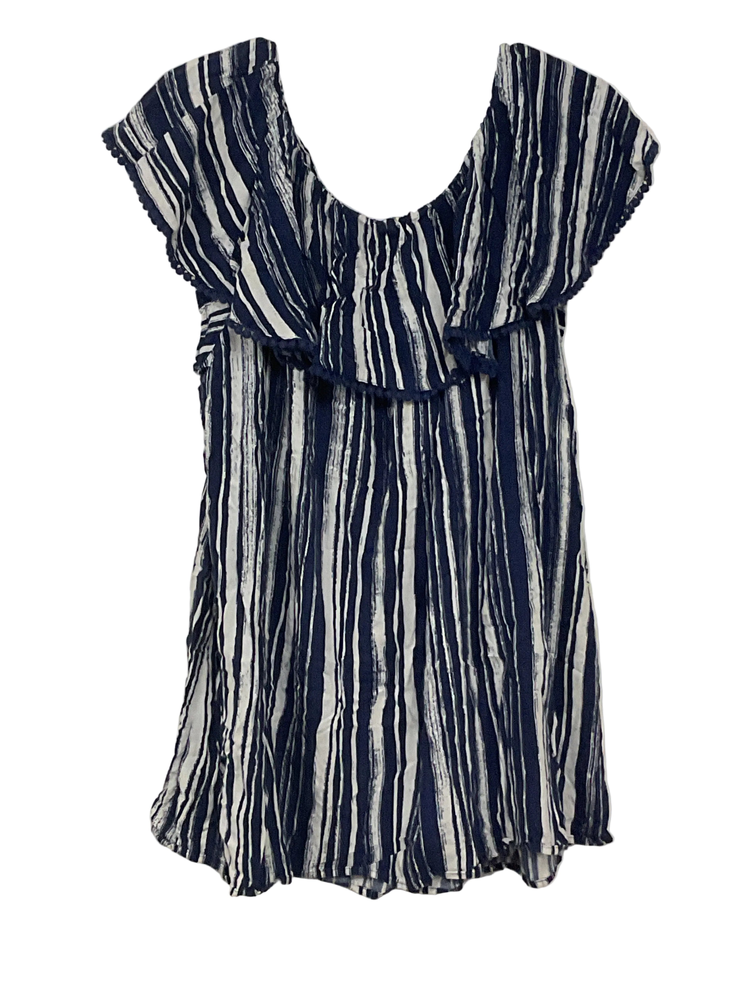Blue And White Striped Top