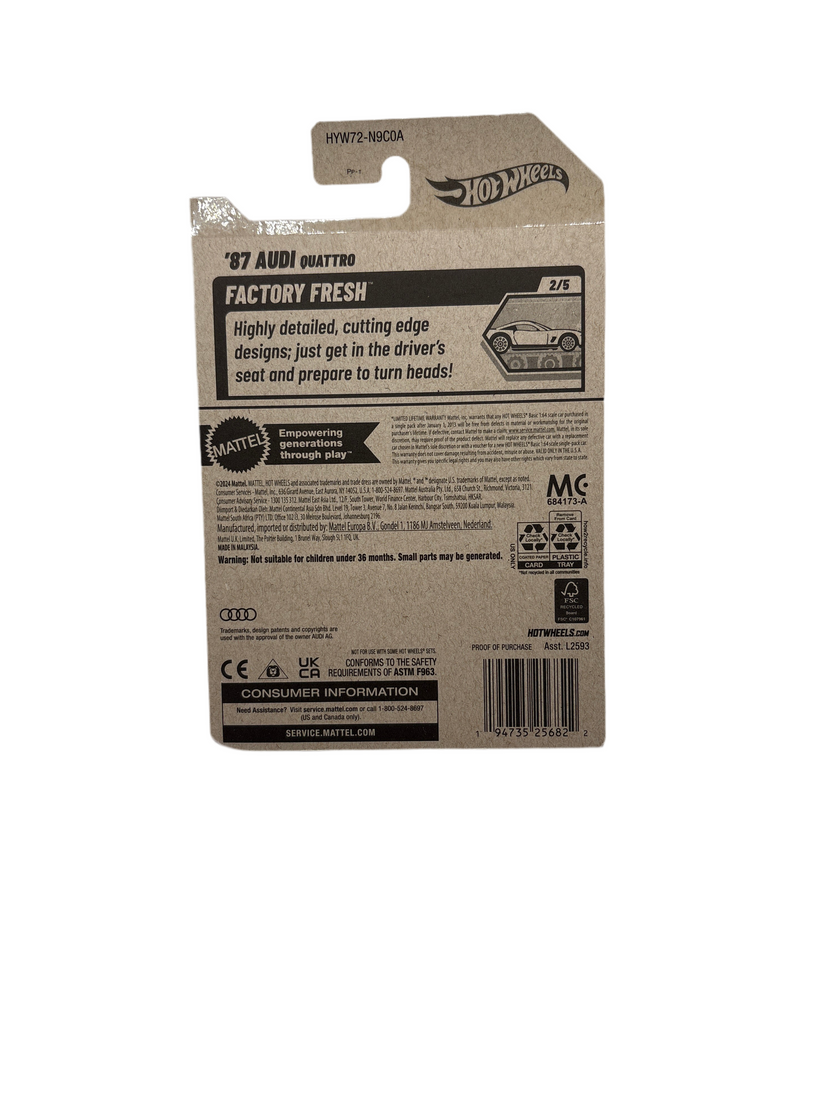 Hot Wheels 87 Audi Quattro Diecast