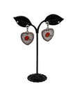 Football Heart And Crystal Earrings