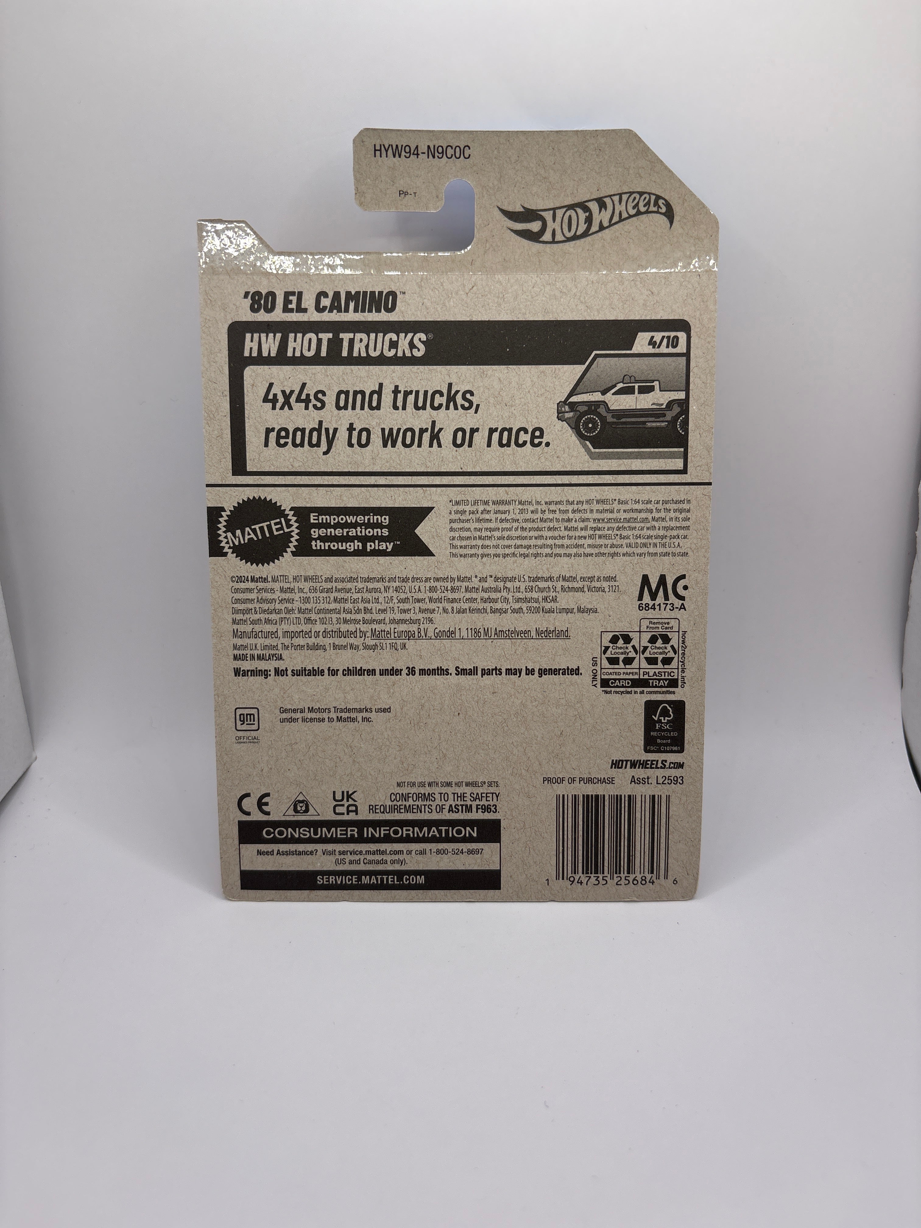 Hot Wheels 80 El Camino Diecast