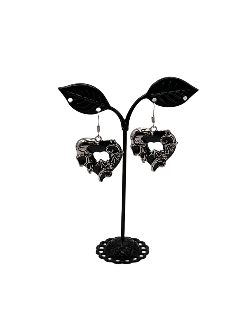 Black Heart Earrings