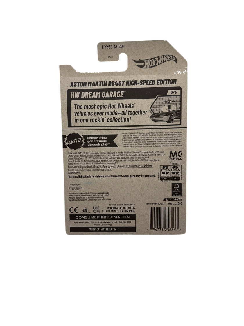 Hot Wheels Aston Martin DB4GT High-Speed Edition Diecast yellow