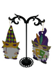 Mardi Gras gnome earrings