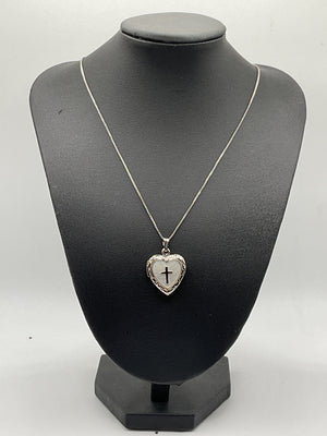 Sterling Silver, Mother of Pearl Locket Necklace
