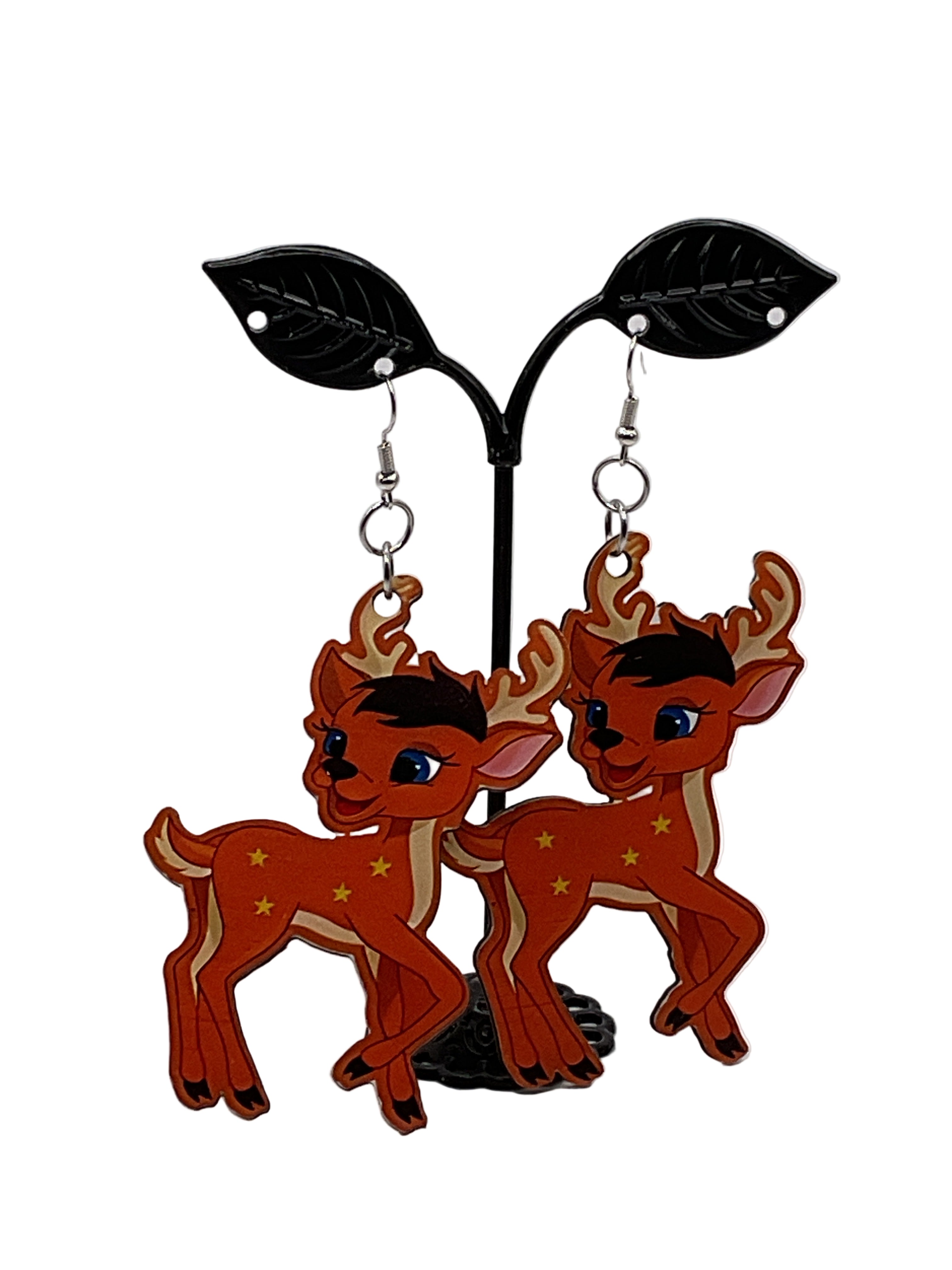 Large Wooden Christmas Earrings