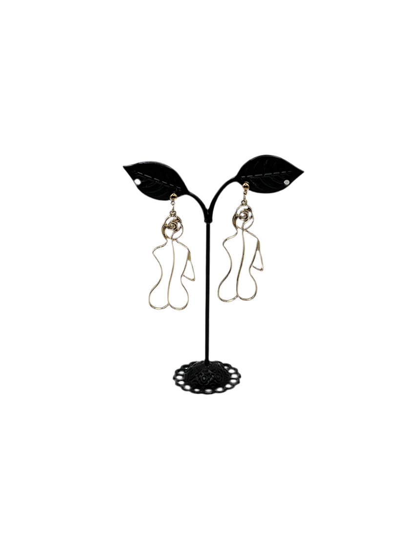 Pendientes traseros femeninos de oro