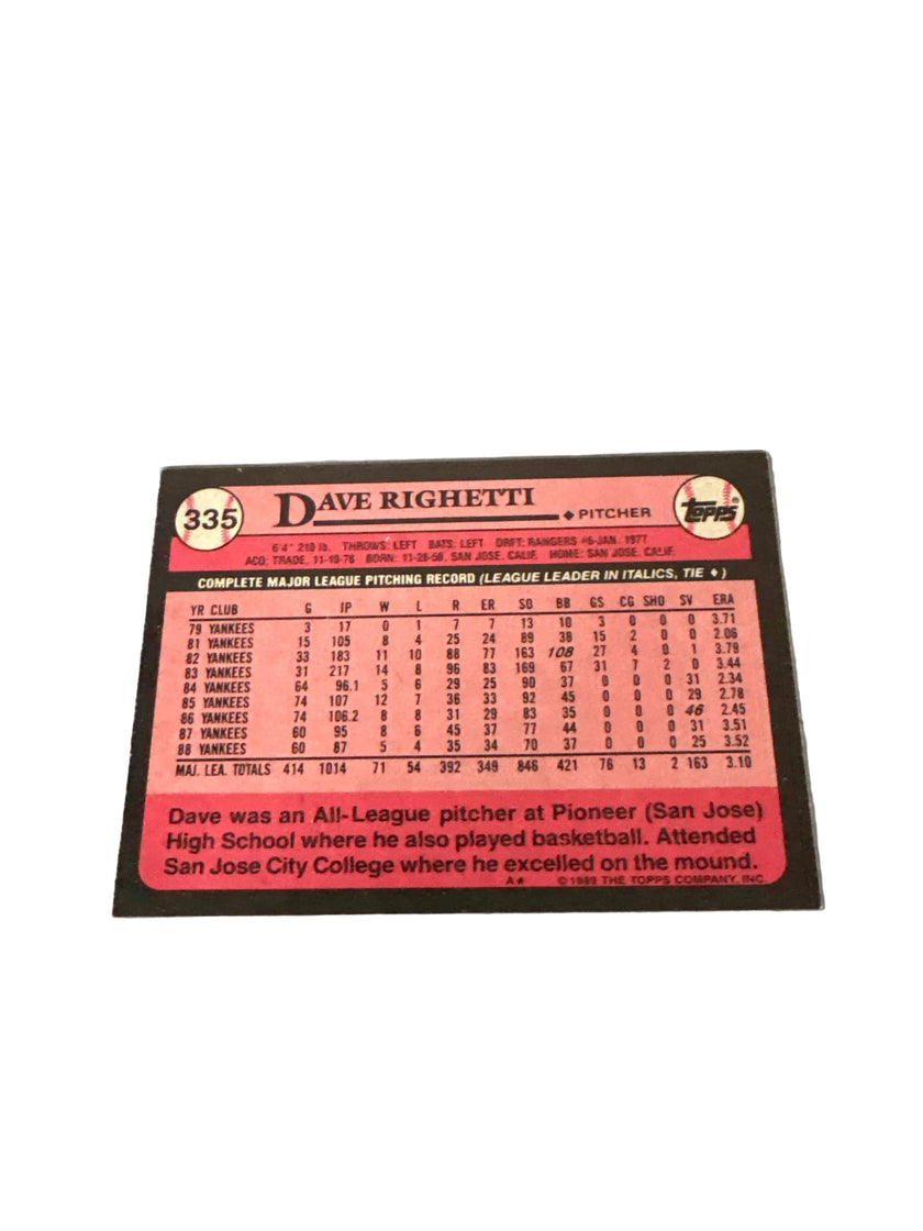 Topps Dave Righetti
