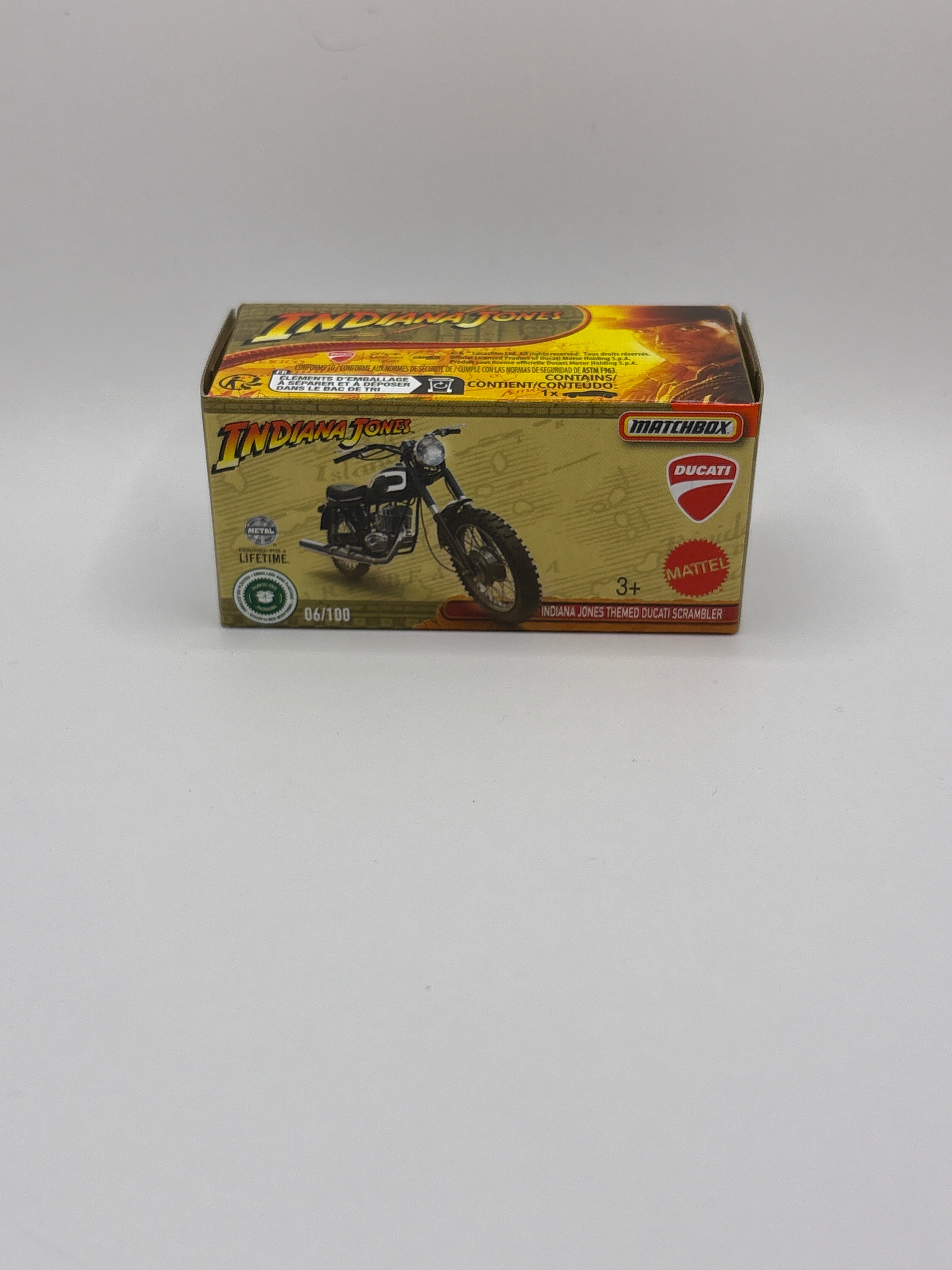 Matchbox Indiana Jones Themed Ducati Scrambler Diecast