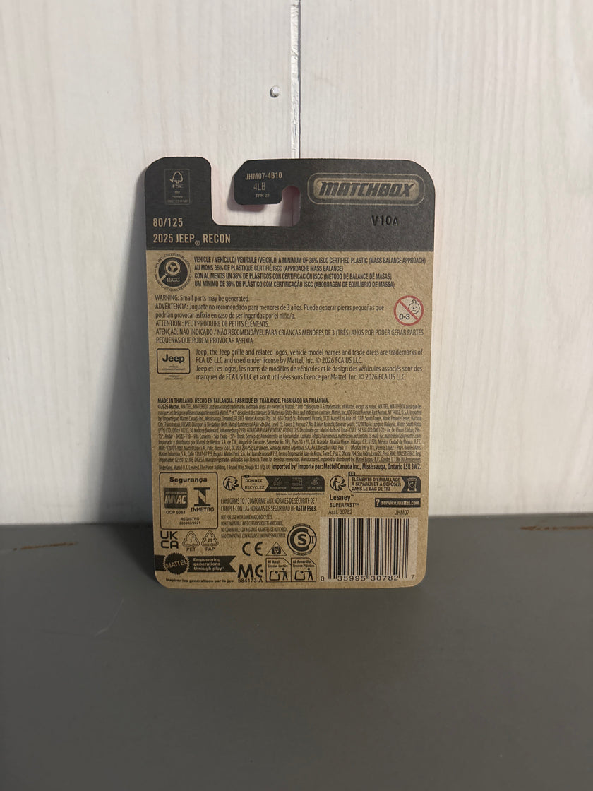 Matchbox 2025 Jeep Recon Diecast