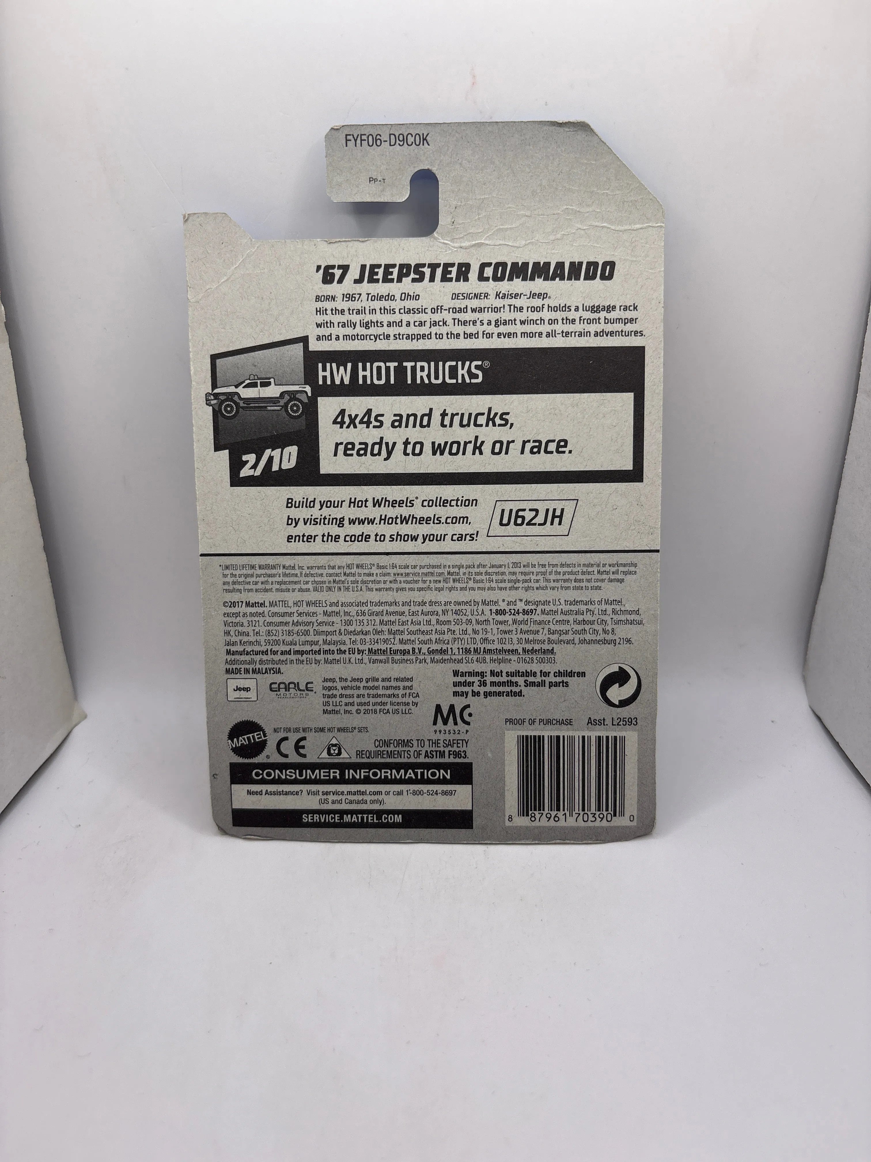 Hot Wheels 67 Jeepster Commando Diecast