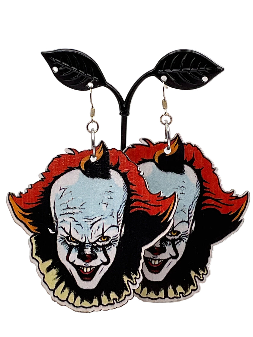 Large Wooden Horror Earrings
