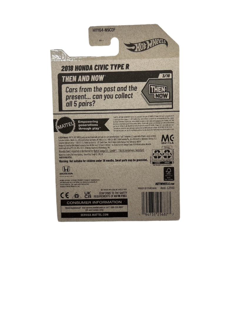 Hot Wheels 2018 Honda Civic Type R Diecast