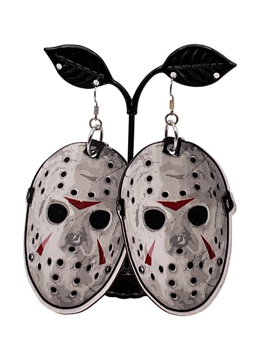 Large Wooden Horror Earrings