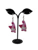 Breast cancer gnome earrings
