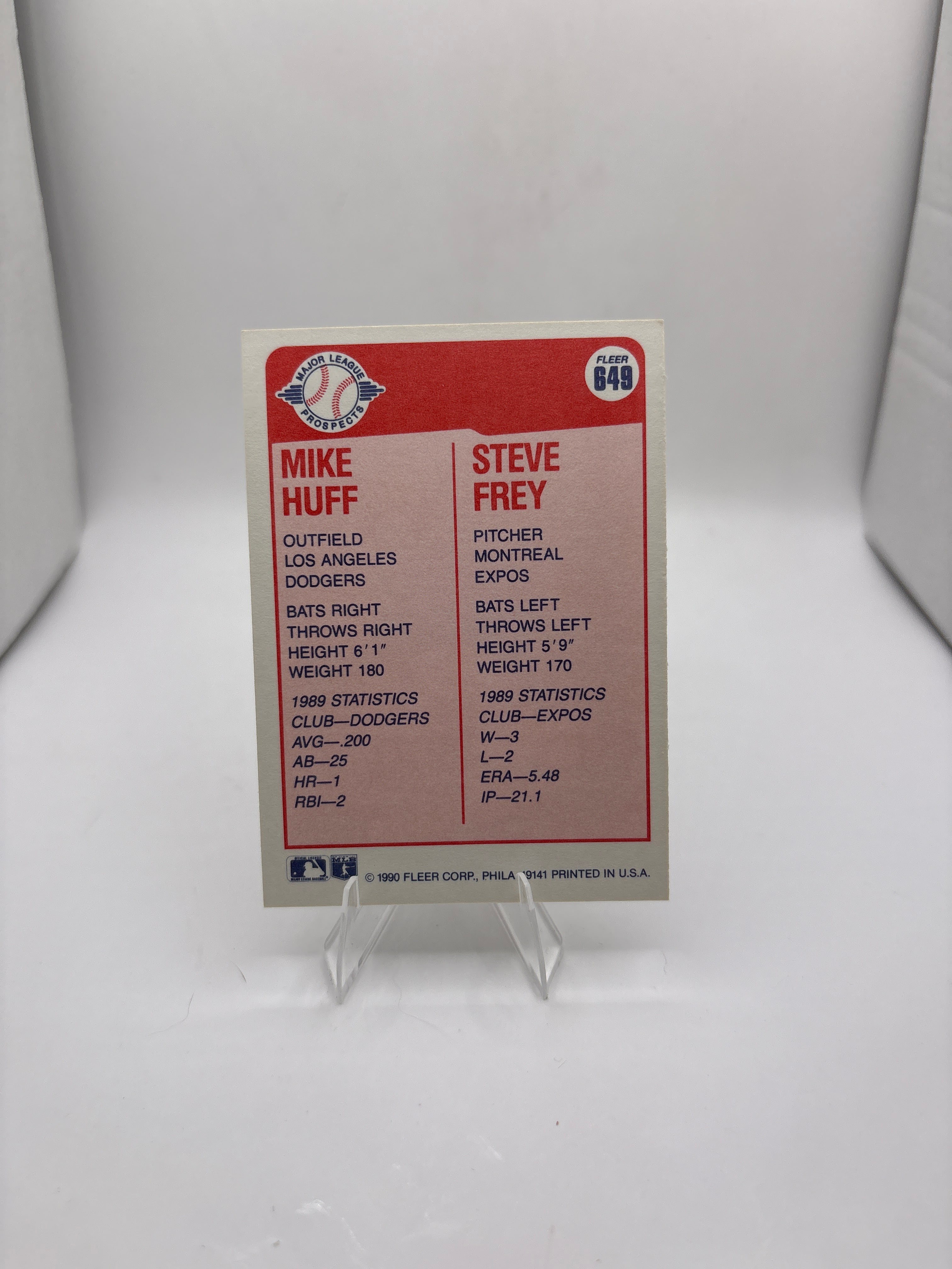 Fleer Mike Huff Steve Frey