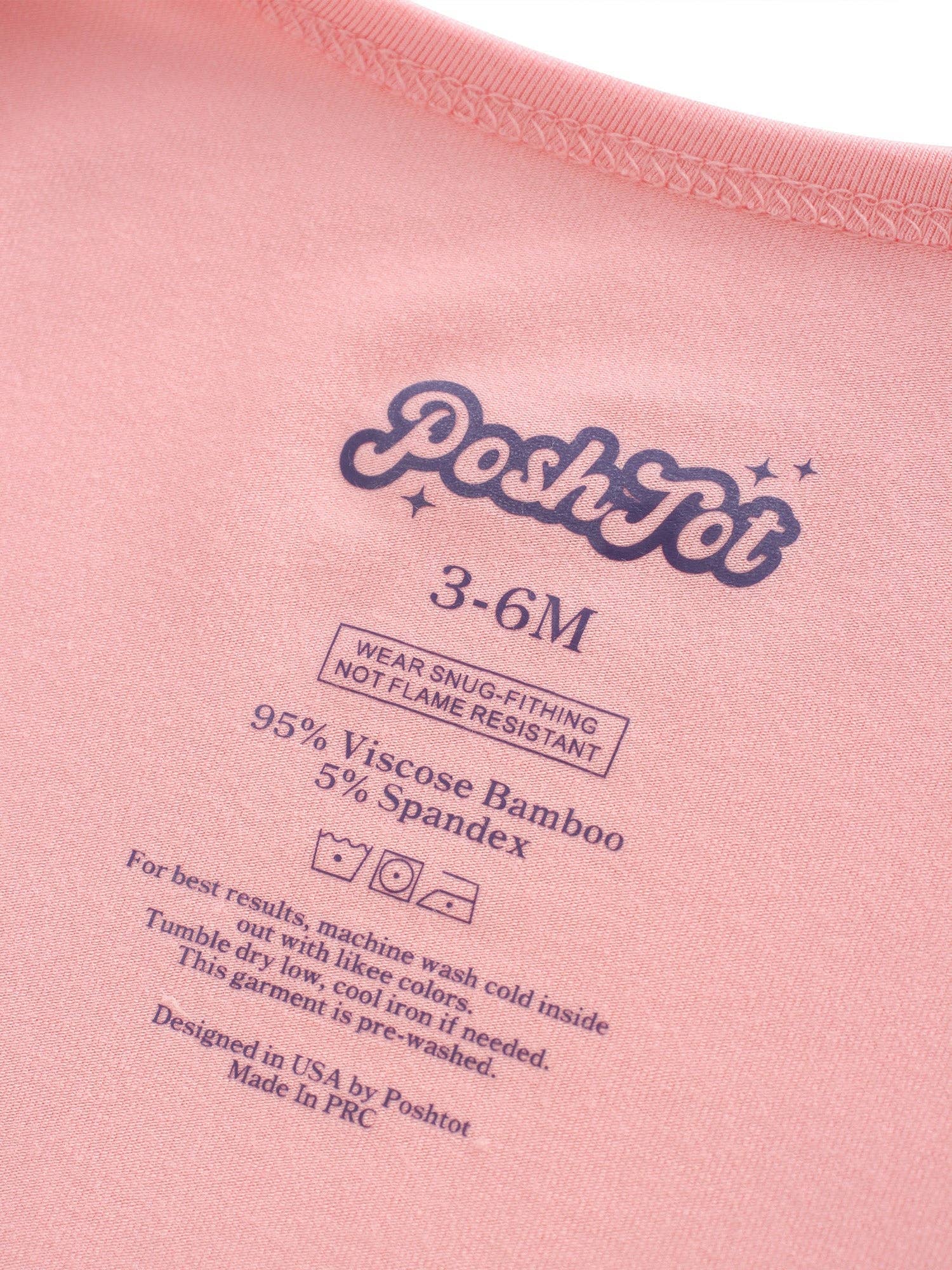 PoshTOT Peach Bamboo Baby Convertible Zippy Romper