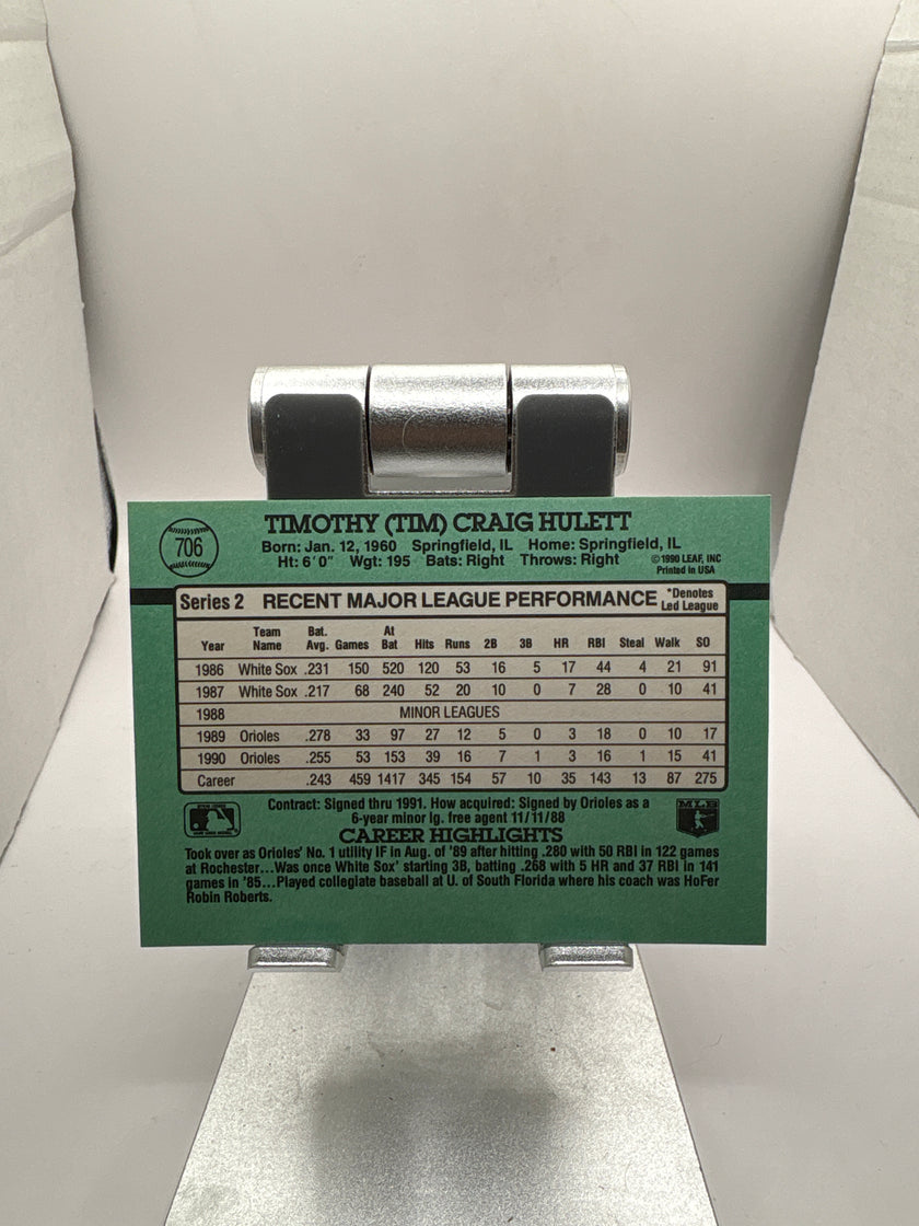 Tarjeta deportiva Donruss Tim Hulett