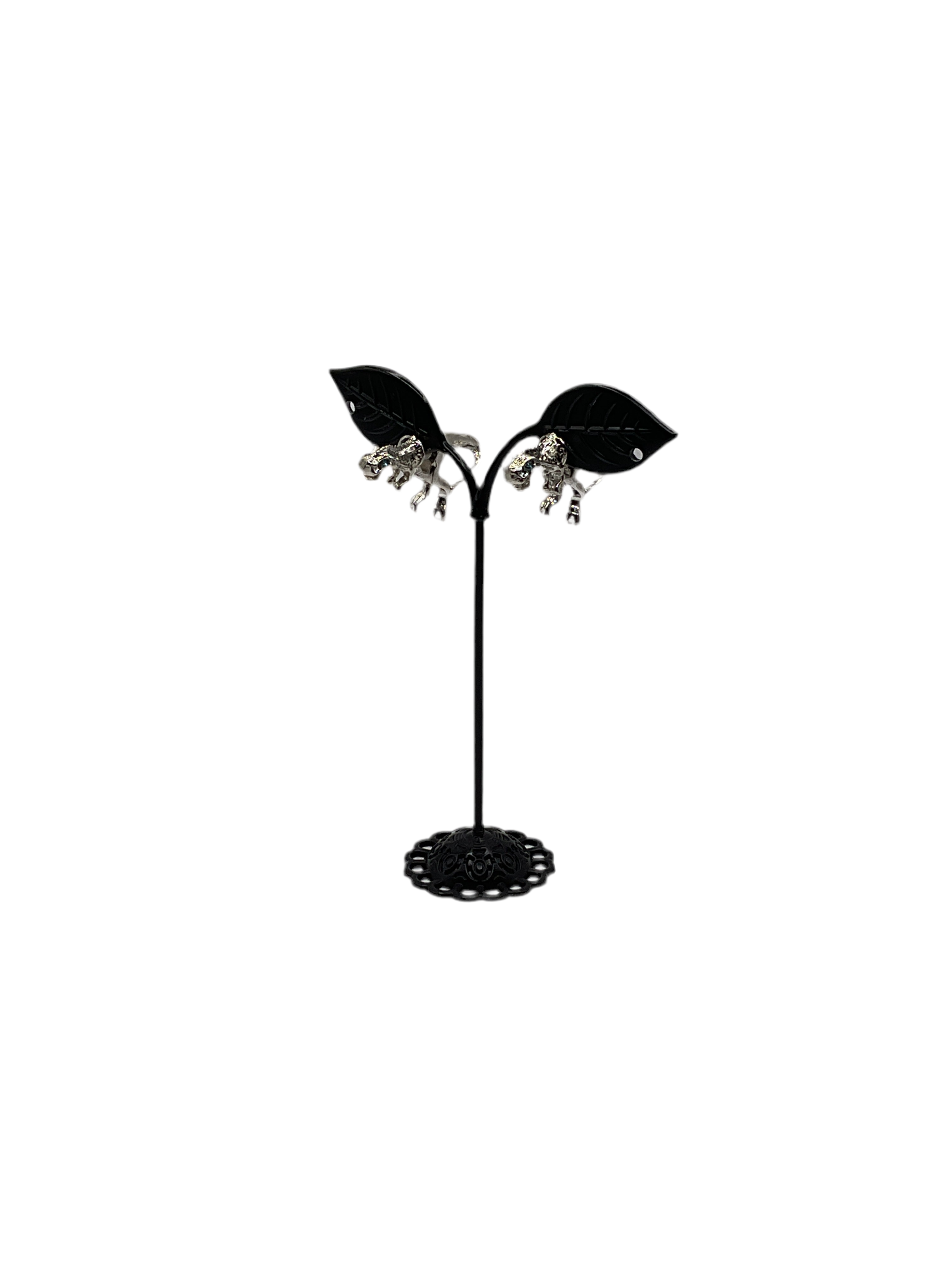 Silver Dinosaur earrings