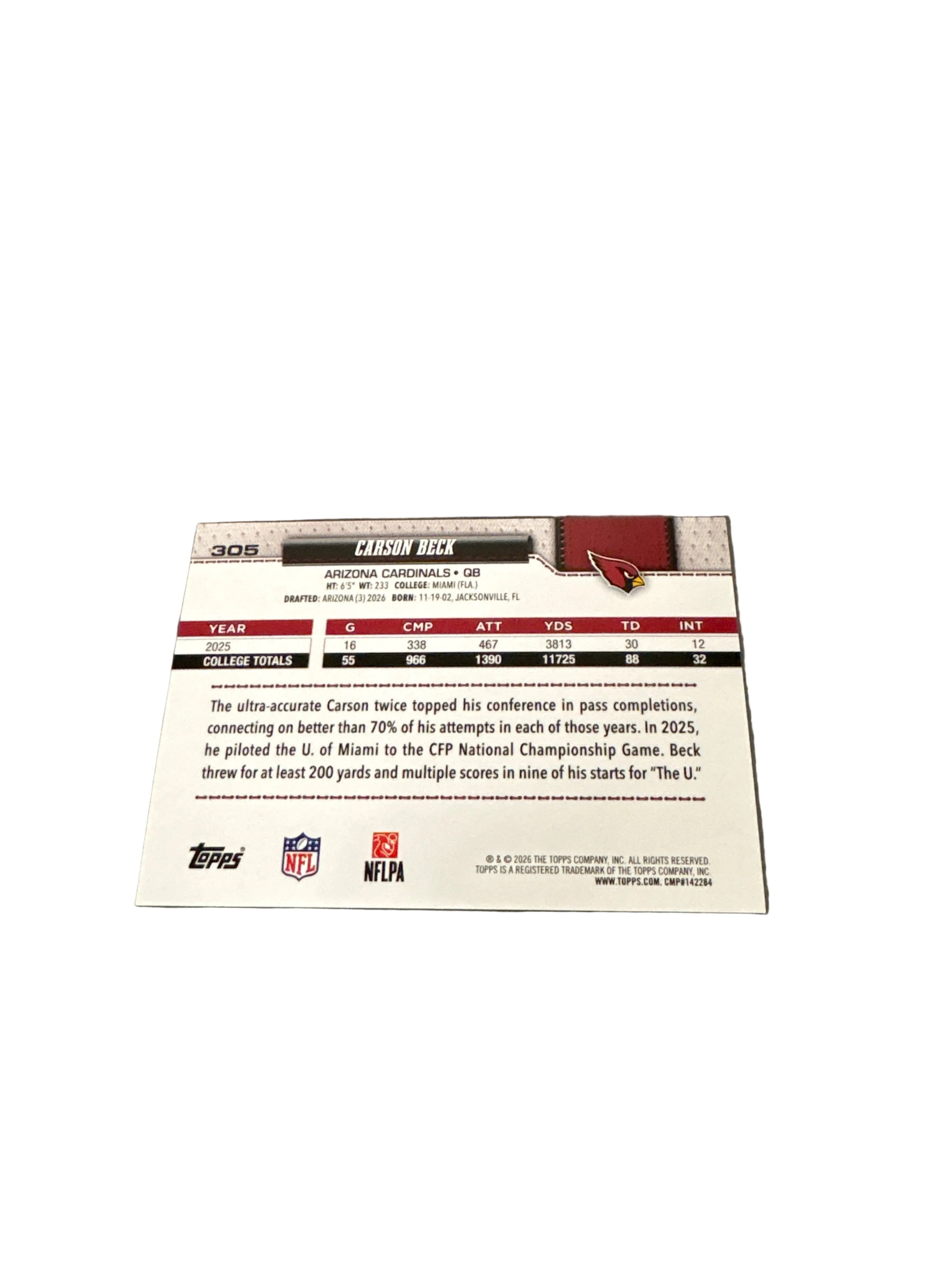 Topps Carson Beck