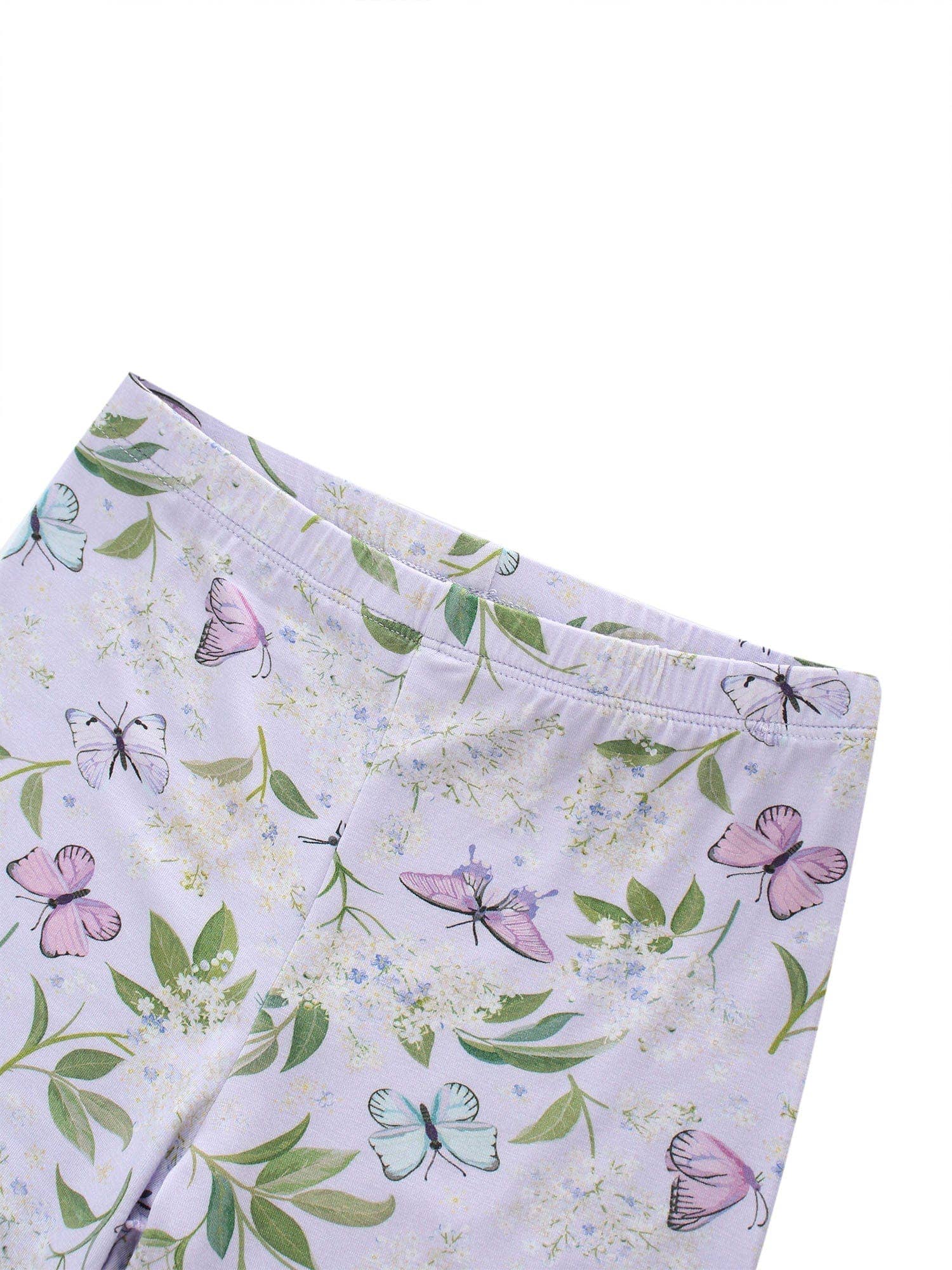 PoshTOT Purple Butterfly Print 2 Piece Short Sleeves PJ Set