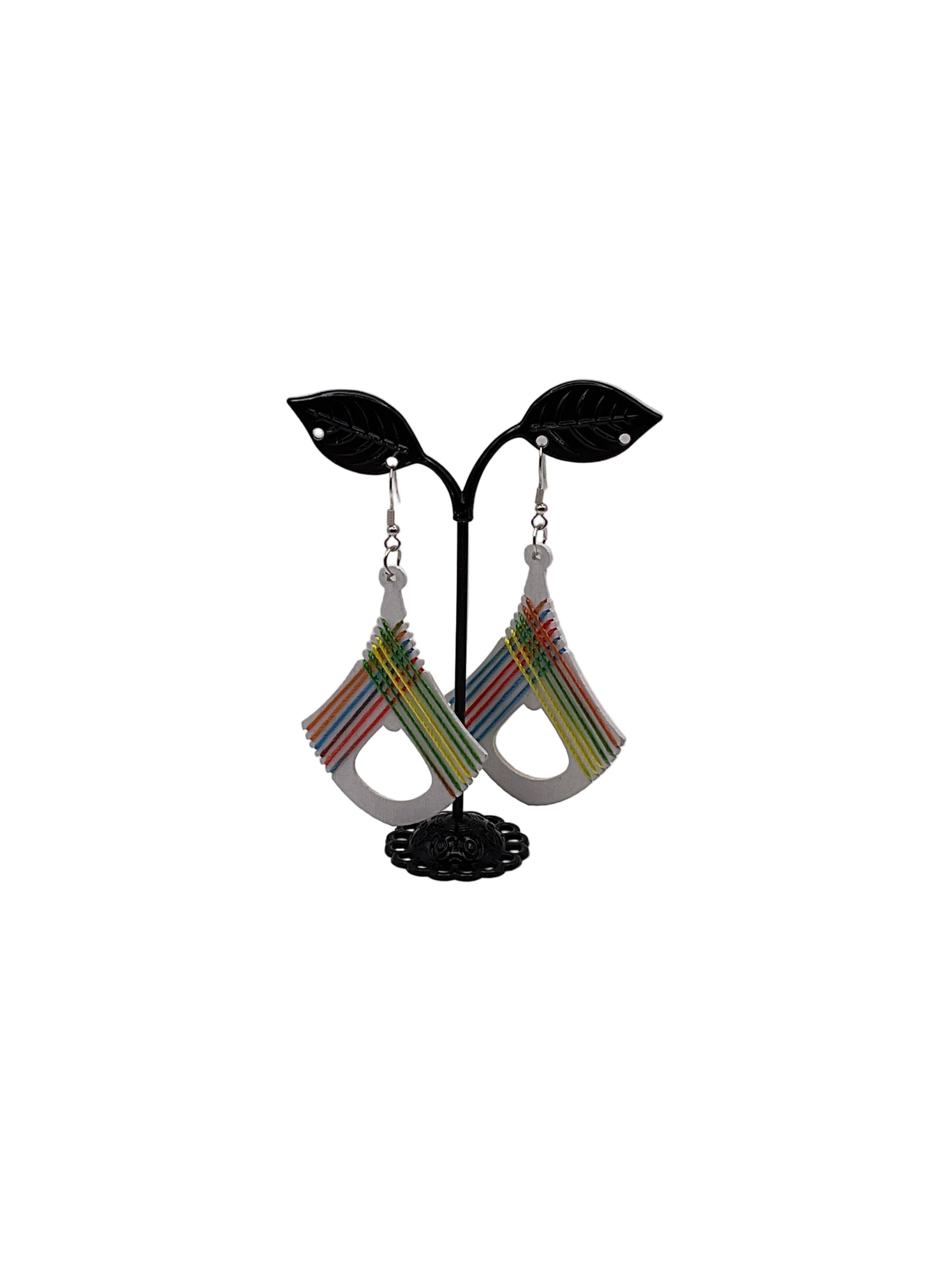 Multicolored thread earrings