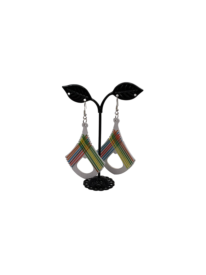 Multicolored thread earrings