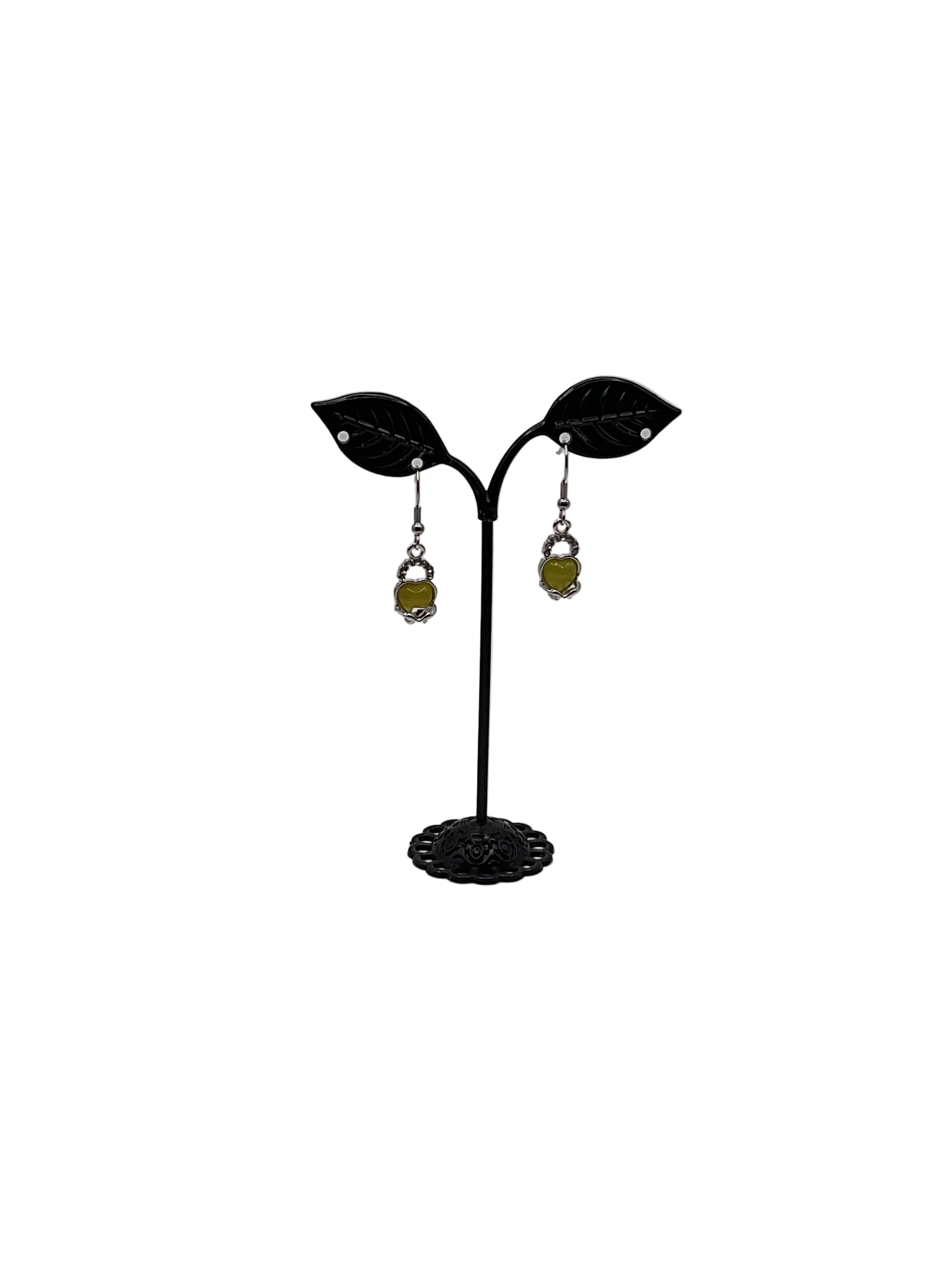 Yellow Topaz Heart Earrings