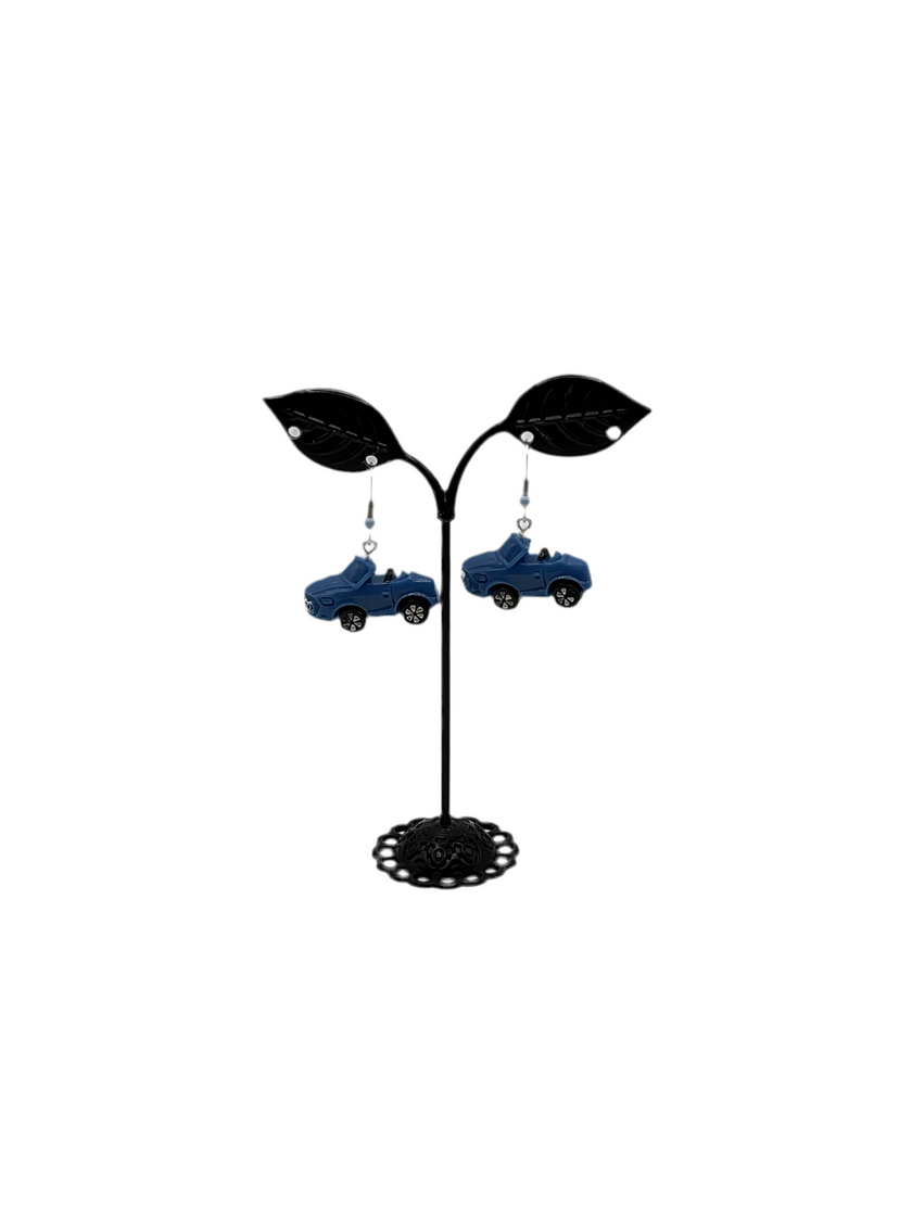 Blue Car Earrings