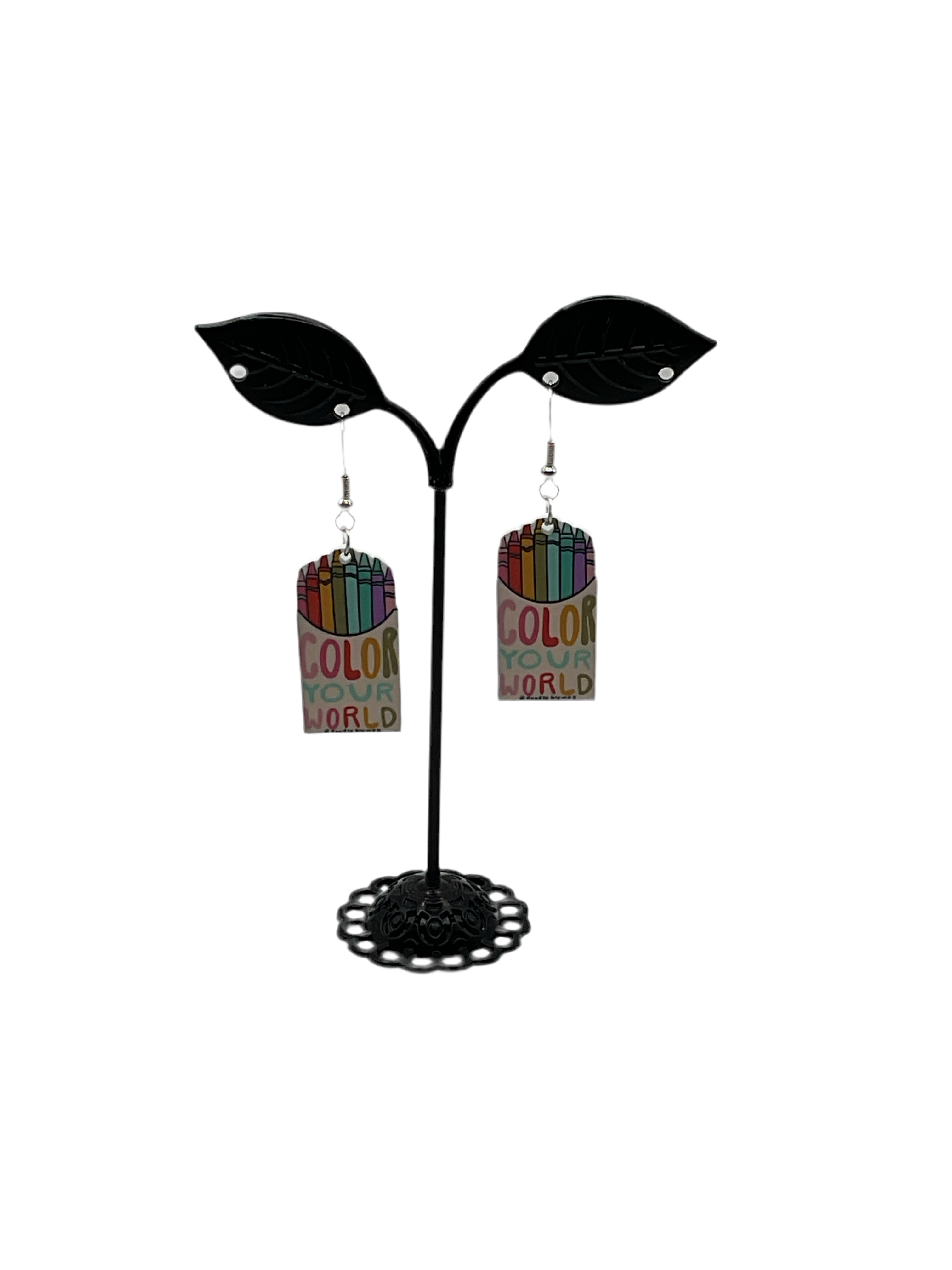 Color your world crayon earrings