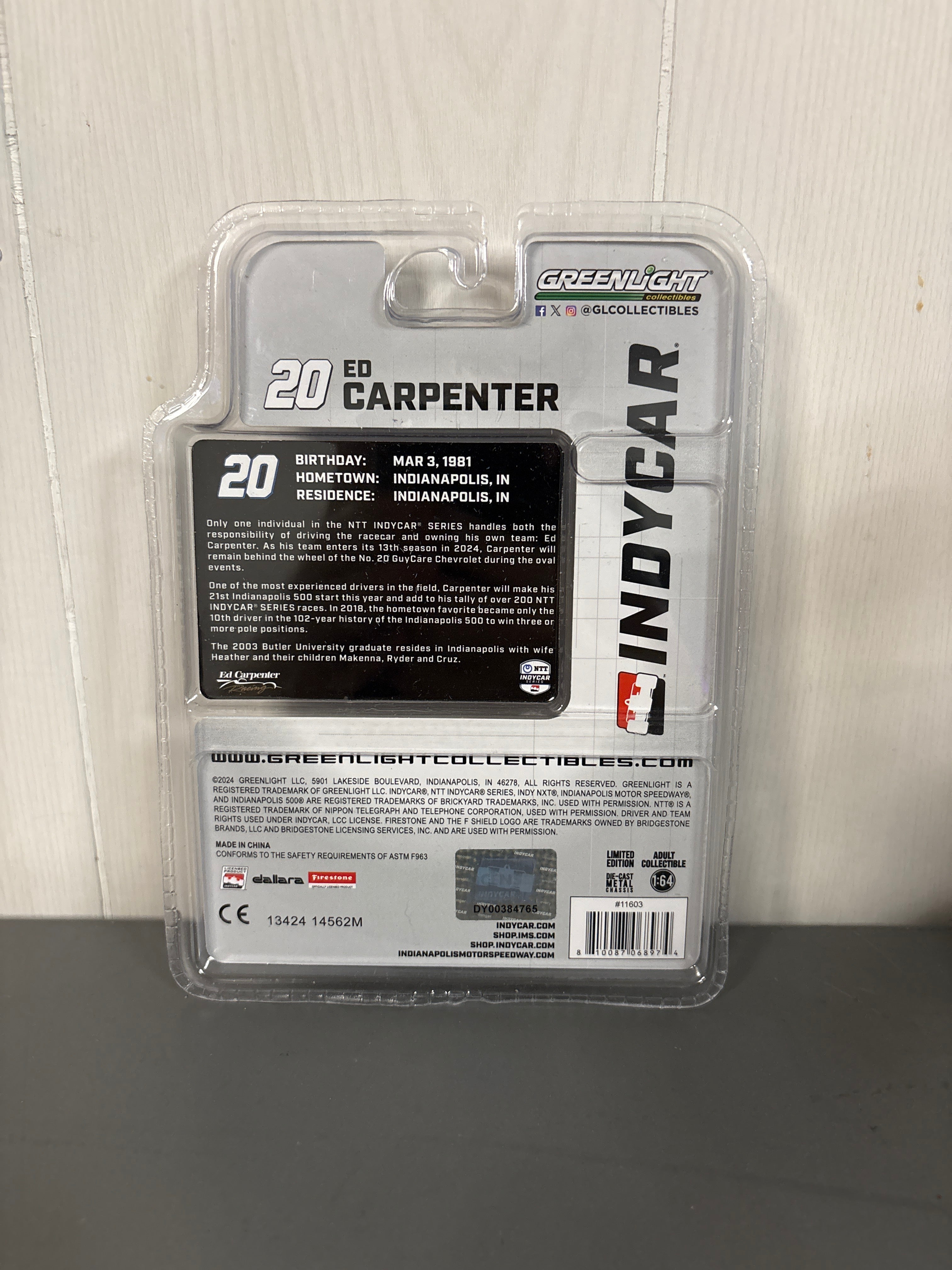 Greenlight #20 Ed Carpenter Diecast