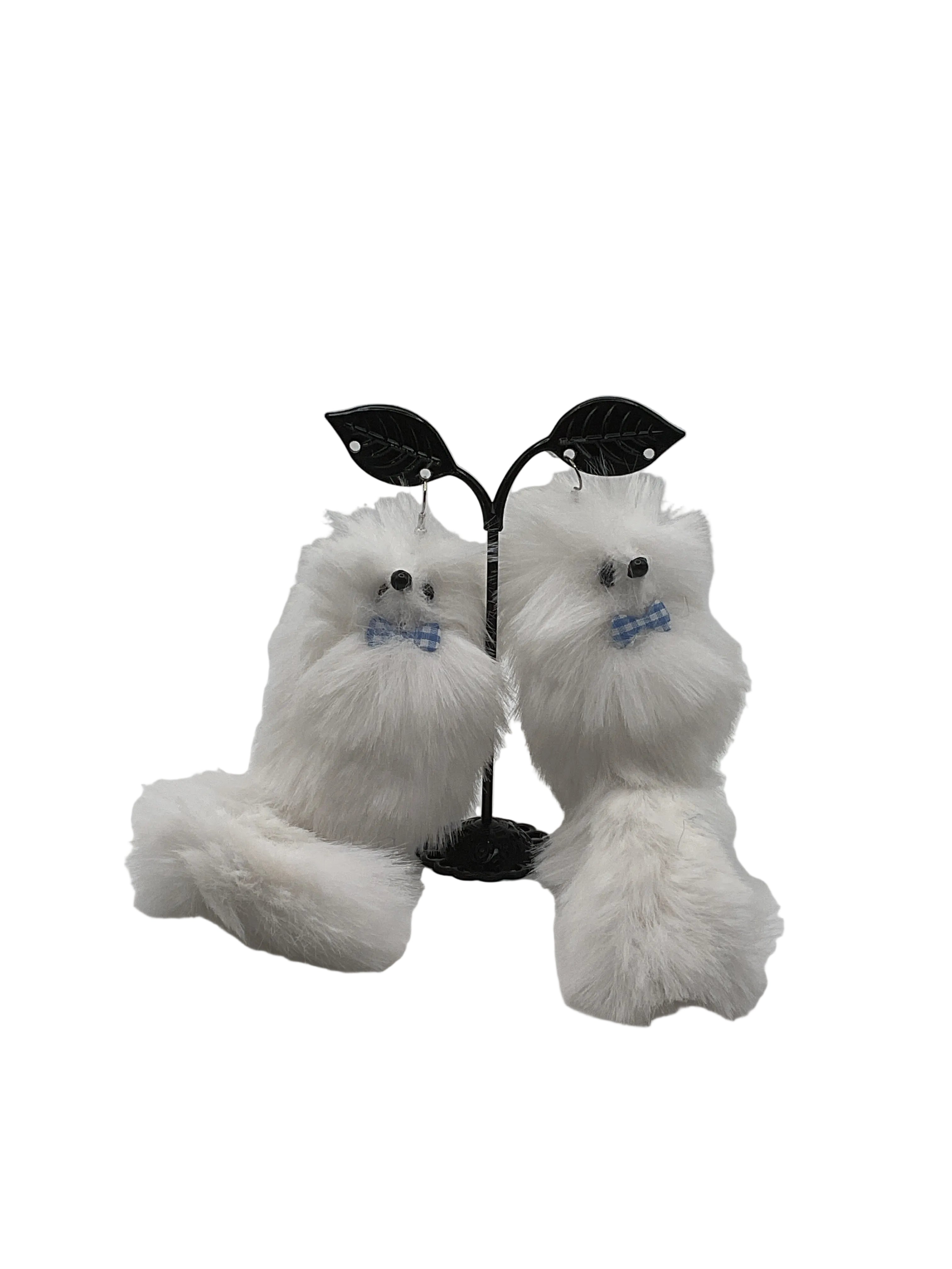 White Fox Earrings