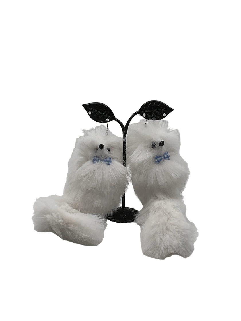 White Fox Earrings