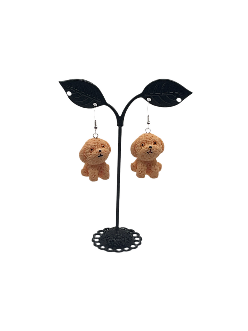 Fluffy dog earrings