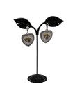 Football Heart And Crystal Earrings