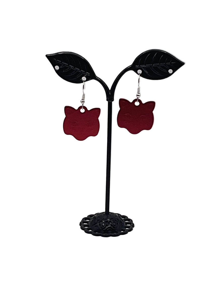 Cat Head Tag Earrings