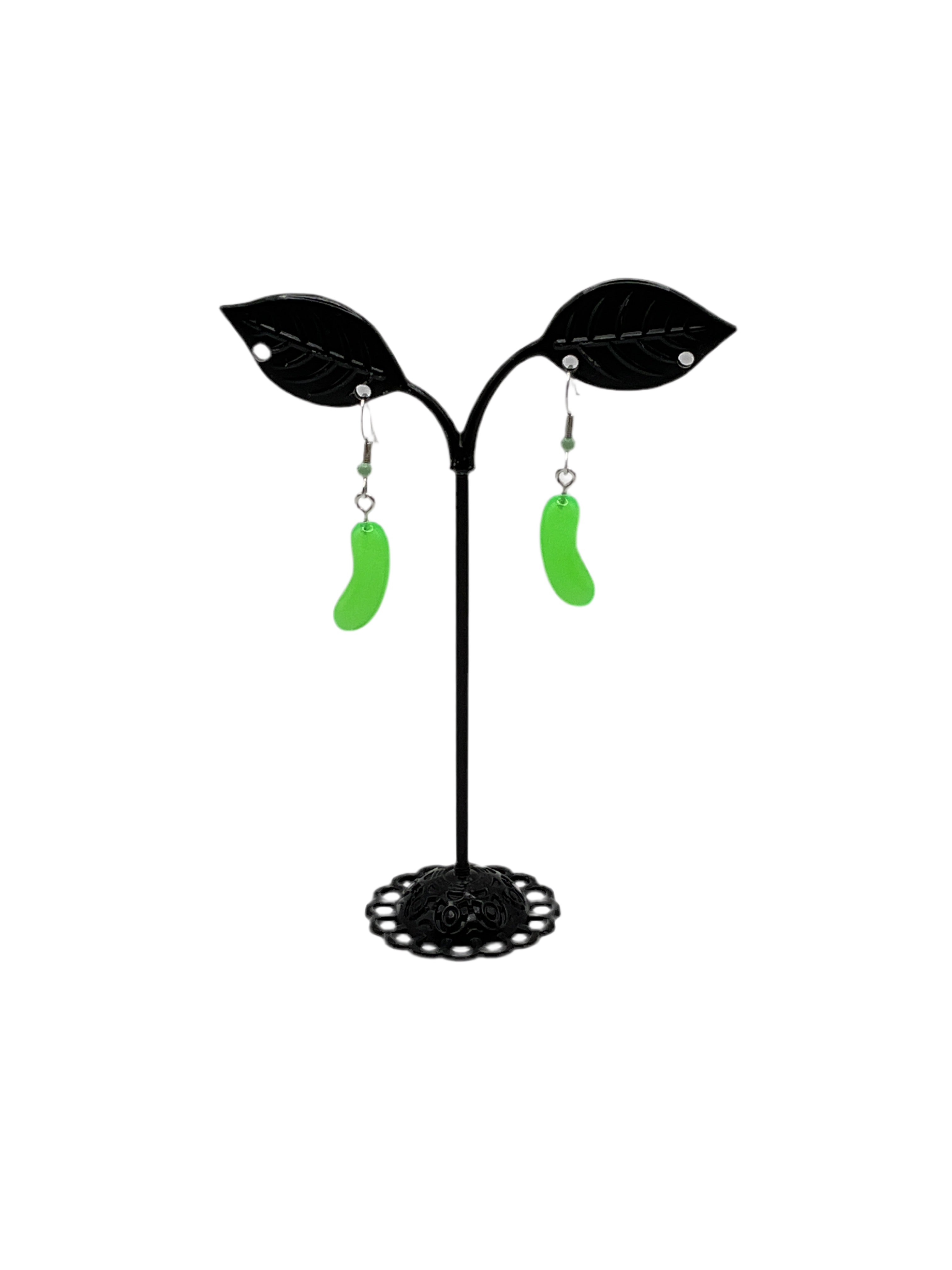 Green Jelly Bean earrings
