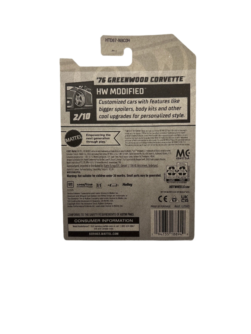 Hot Wheels 76 Greenwood Corvette Diecast