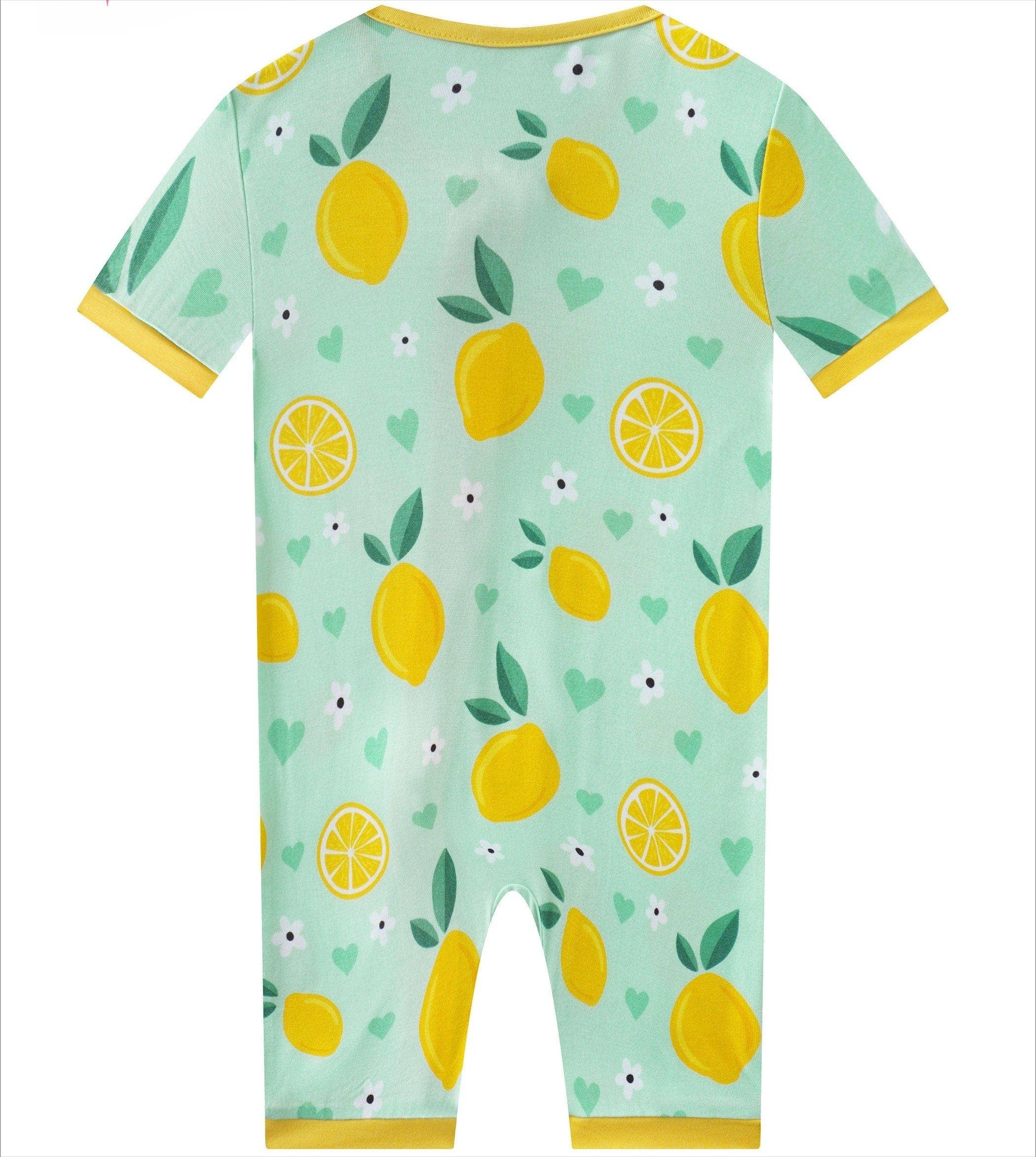Posh TOT Lemon Squeeze Bamboo Shorty Romper