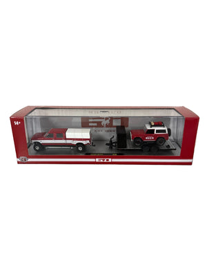 M2 1987 Ford F-350 Truck & 1966 Ford Bronco Diecast red